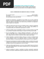 Carta compromiso de padres de familia para el año escolar