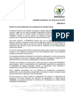 Ponen en Marcha Dispositivo de Emergencia de Sanidad Animal