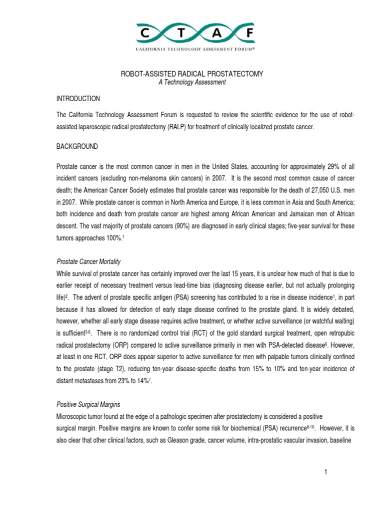 Robot-Assisted Radical Prostatectomy | PDF | Prostate Cancer | Prostate