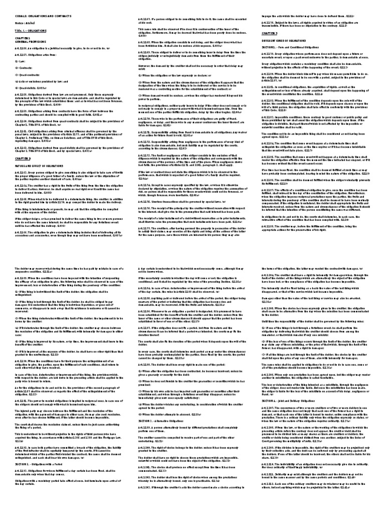 Codals on Obligations and Contracts | PDF | Guarantee | Debt