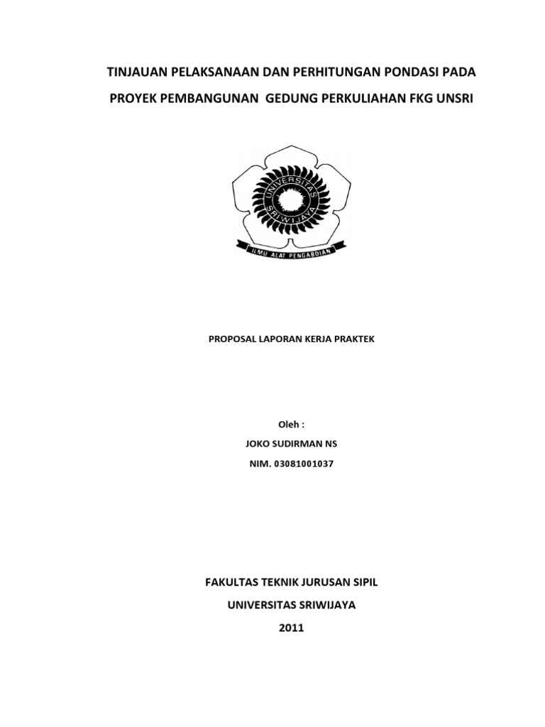Contoh Laporan Kerja Praktek Teknik Sipil Pondasi