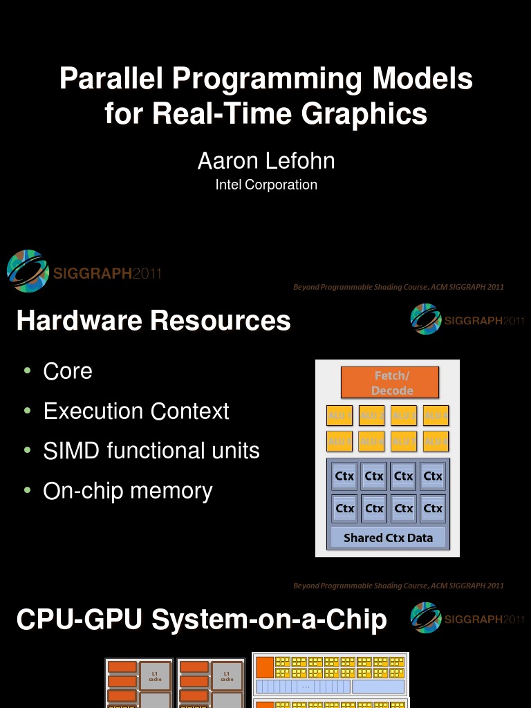 Parallel Programming Models for Real-Time Graphics | PDF | Shader ...