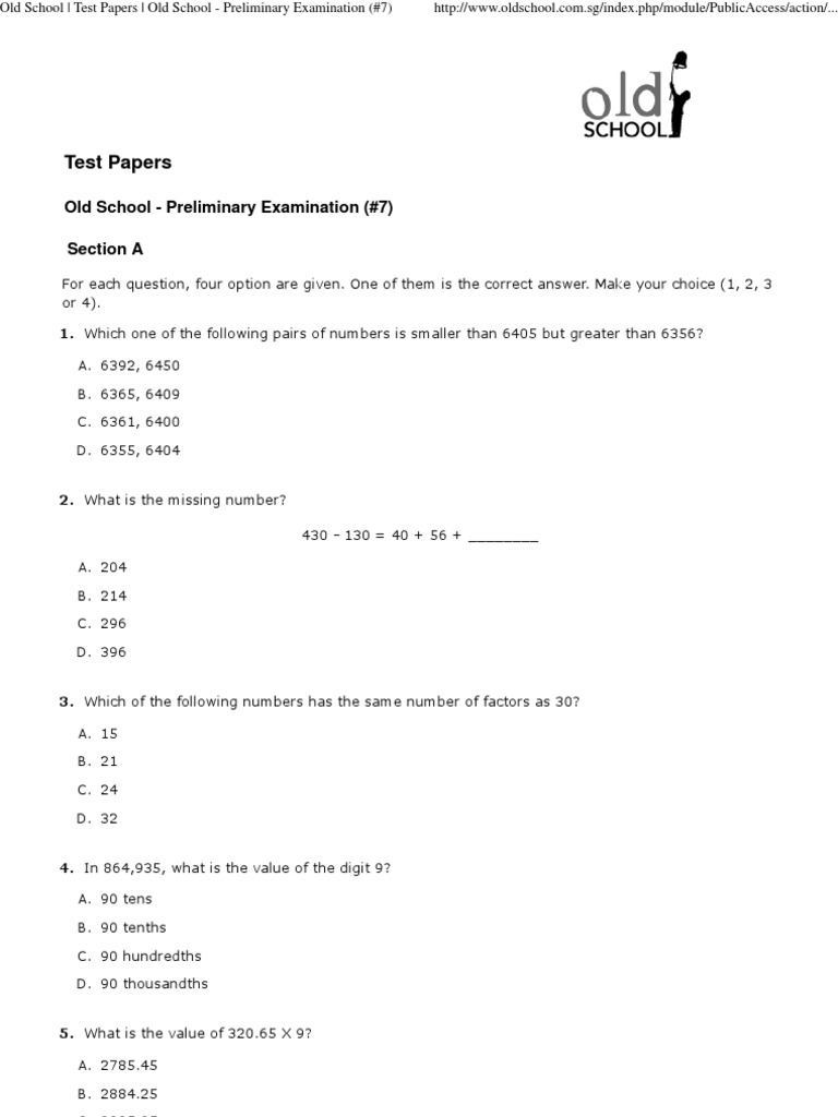 Secondary 1 history exam papers picture