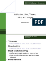 Attributes, Lists, Tables, Links, and Images: CS134 Web Design & Development