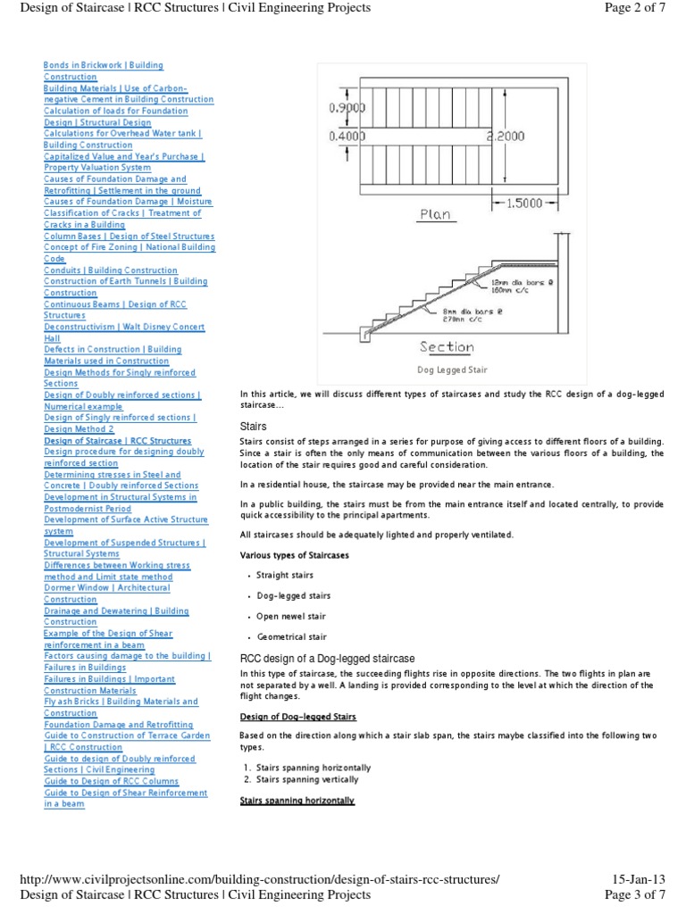 Design of Staircase PDF | PDF | Stairs | Beam (Structure)