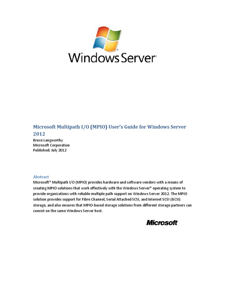 Microsoft Mpio Driver Windows 2003 Download