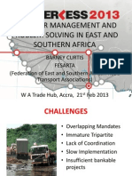 Corridor Management and Problem Solving in East and Southern Africa