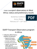 Pilot transport observatory in West Africa