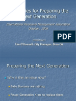 Strategies For Preparing The Next Generation: International Personnel Management Association October, 2006