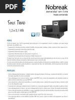 Catalogo de Nobreak SMS Sinus Triad Rack e Torre 1,2 e 3,1 kVA (21001 110417)