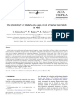 The Phenology of Malaria Mosquitoes in Irrigated Rice Fields in Mali