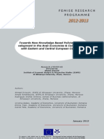 Towards New Knowledge Based Policies For Development in The Arab Economies & Comparisons With Eastern and Central European Countries