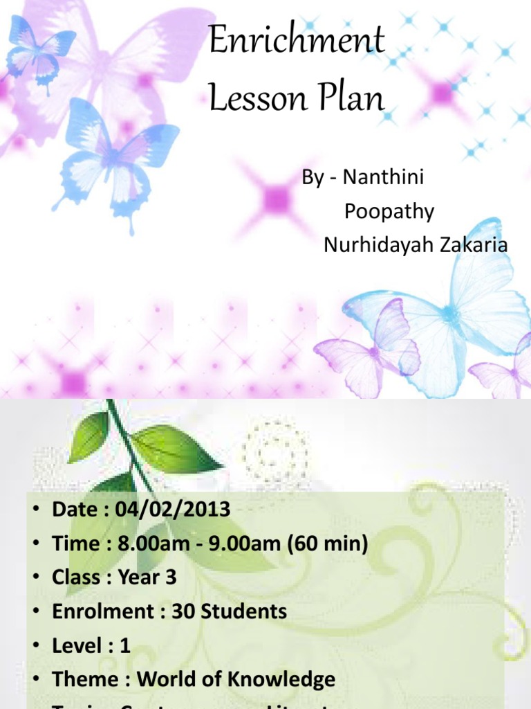 Enrichment Lesson Plan | PDF | Lesson Plan | Neuropsychology