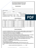 Ficha de inscrição 2013