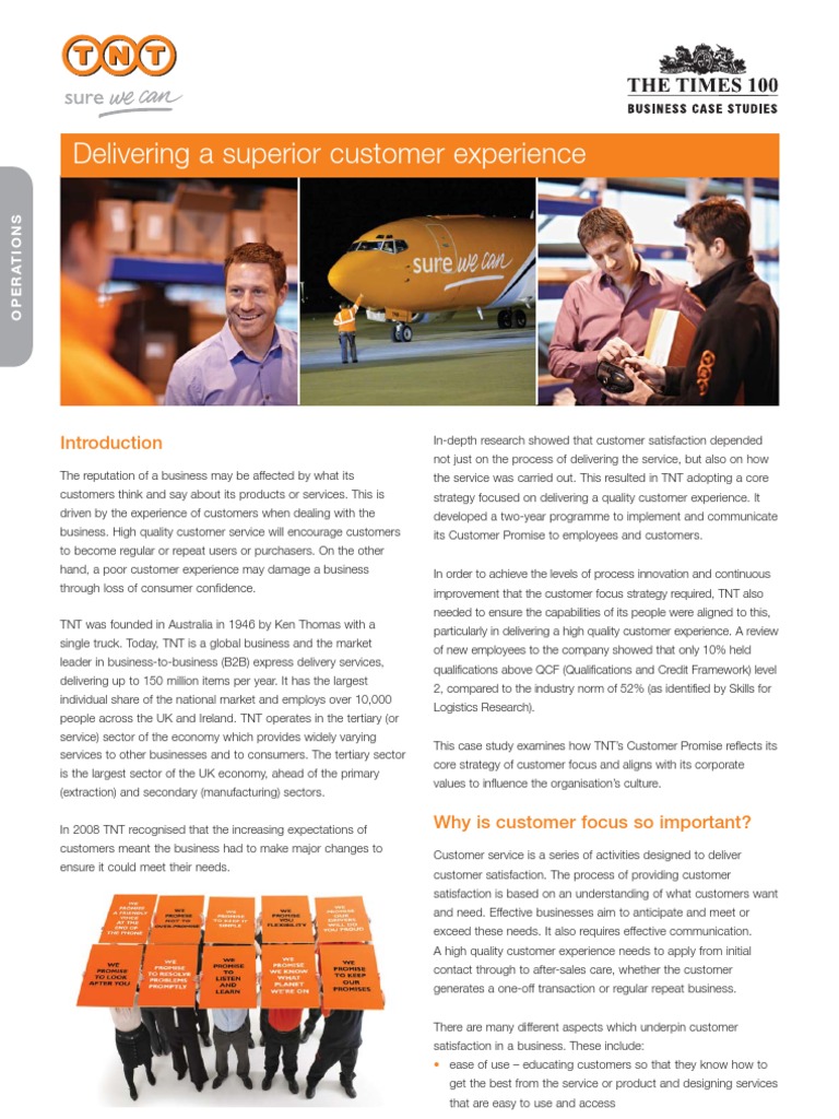 Enhancing TNT's Customer Experience | PDF | Customer Experience ...