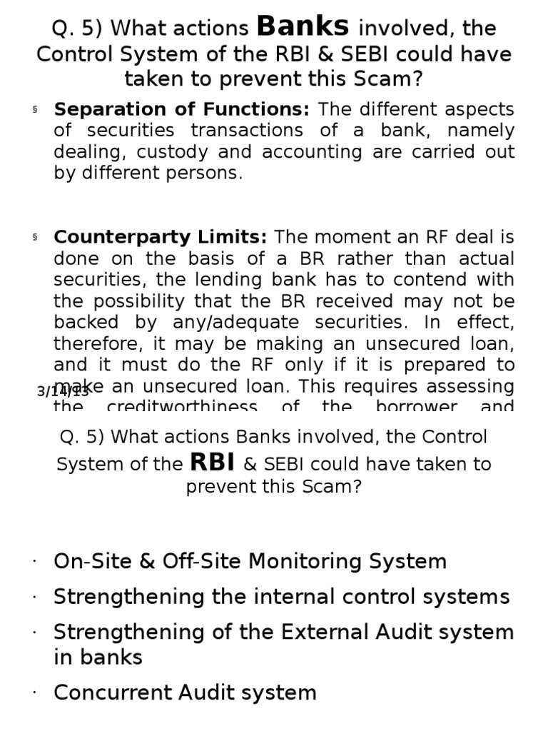 Preventing Bank Scams: RBI & SEBI Actions | PDF
