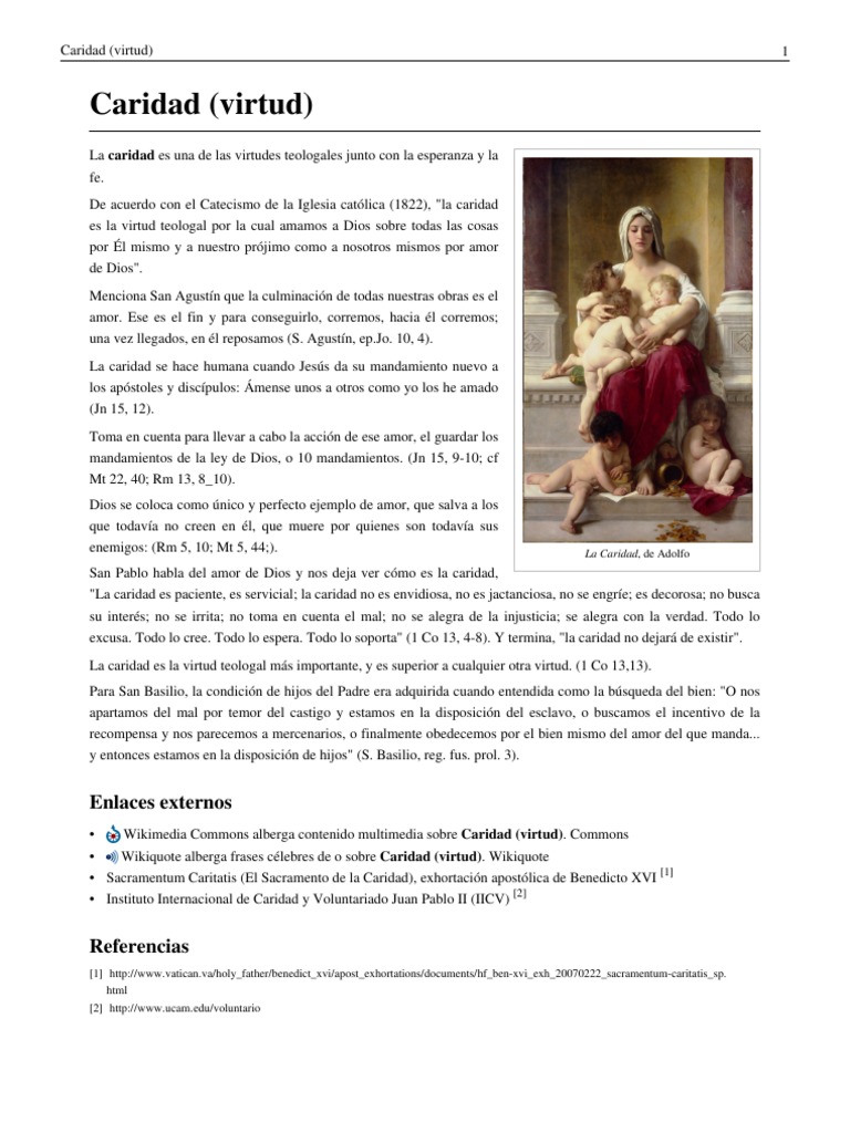 Caridad (Virtud) PDF Contenido bíblico Teología