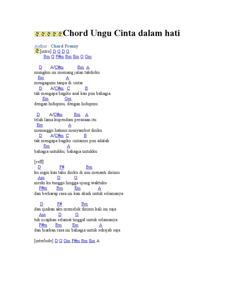 Chord Ungu Cinta Dalam Hati Pdf