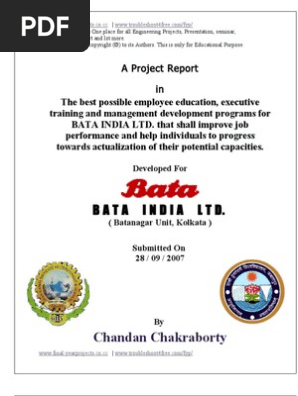 Project Report on HR in BATA | Shoe 