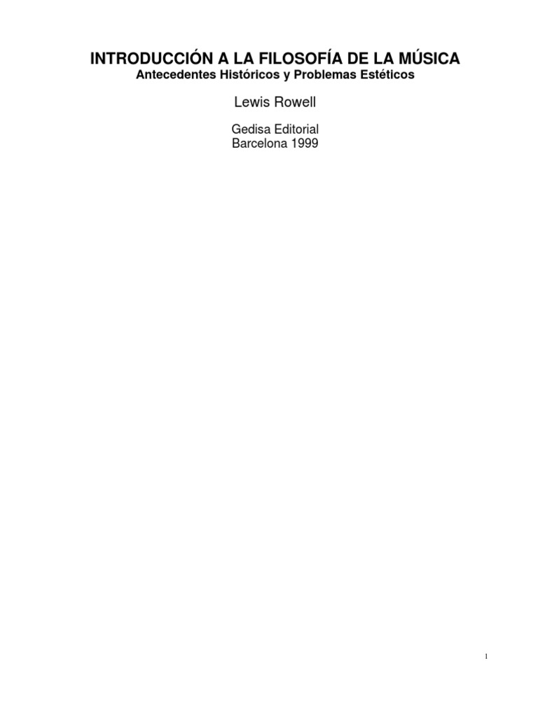 Introducción A La Música. Lewis Rowell | PDF | Ritmo | Armonía
