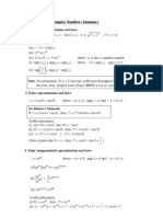 Complex Numbers Summary