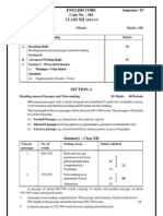 Sample Paper English Core XII