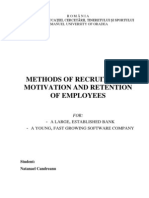 Methods of Recruitment, Motivation and Retention of Employees