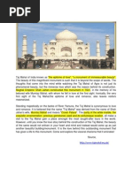 Taj Mahal: History and Significance | PDF | Classics