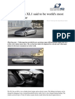 2011 01 Volkswagen Xl1 World Economical Car