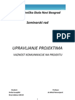 Seminarski Rad Vaznost Komunikacije Na Projektu