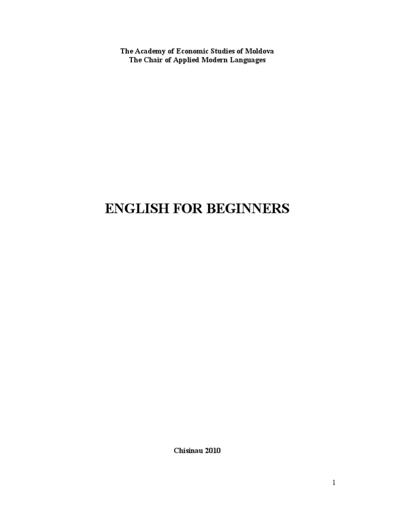 English For Beginners | PDF