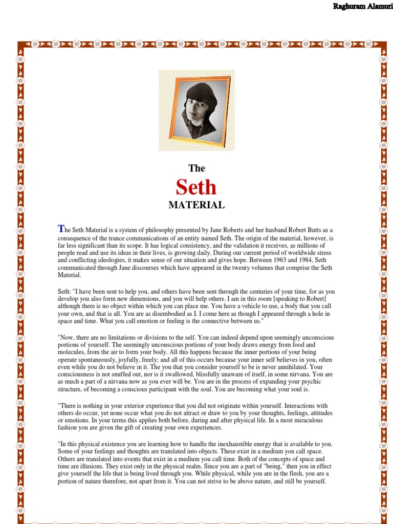 Jane Roberts - Seth - Material | PDF | Soul | Reality