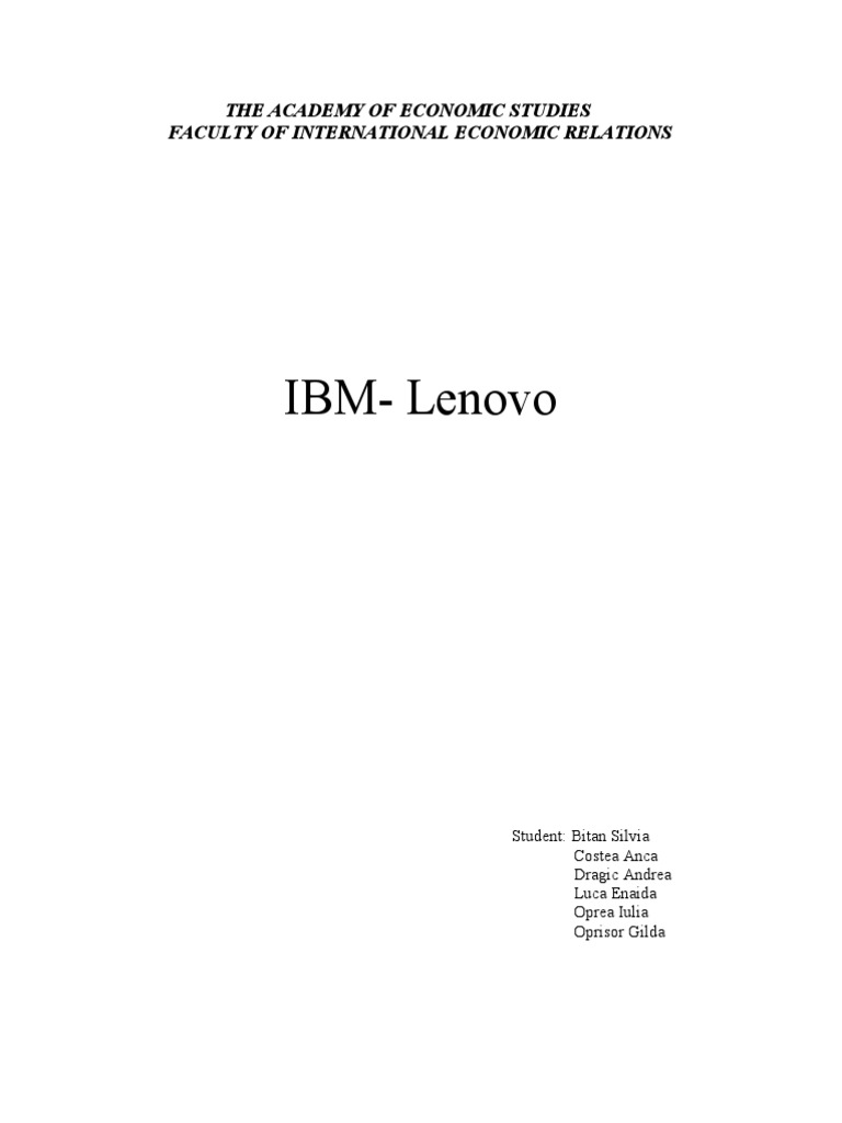 Ibm | PDF | Lenovo | Strategic Management