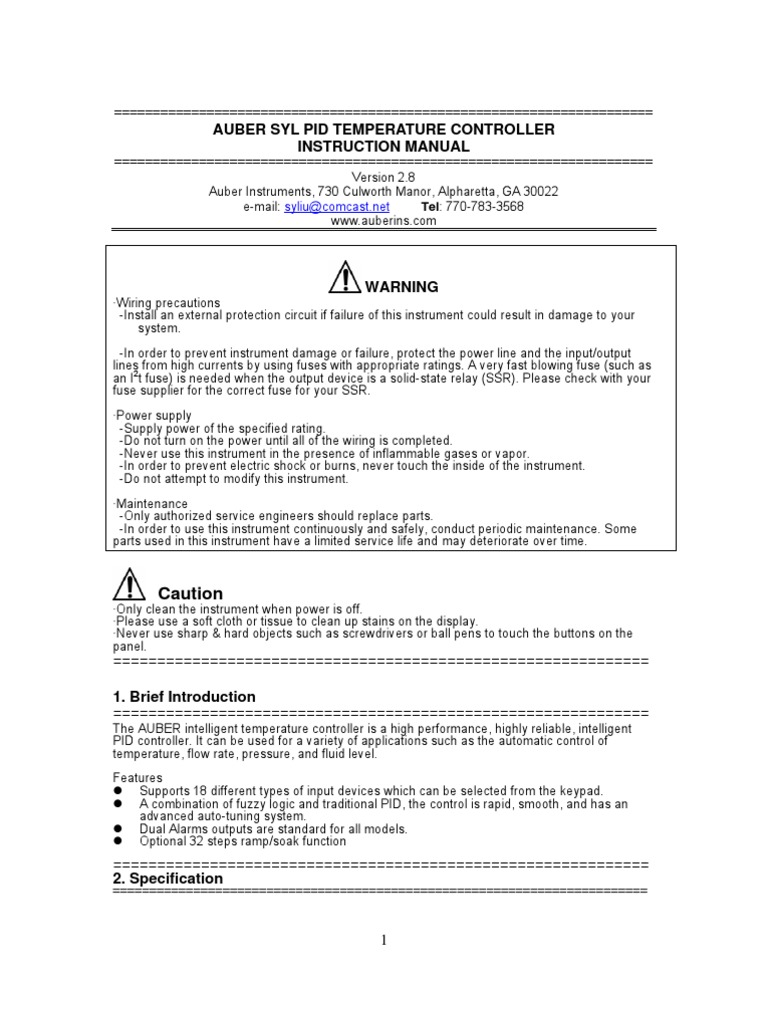 Auber SYL PID Controller Manual | PDF | Parameter (Computer Programming ...