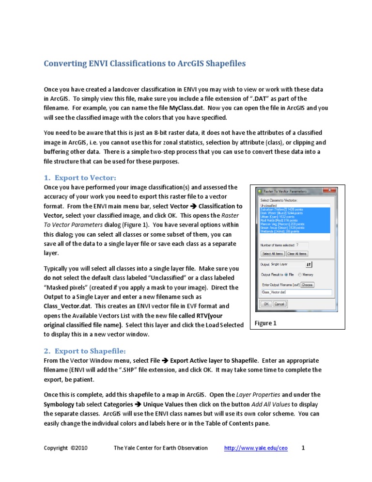 ENVI Classification To Shapefile PDF Statistical Classification Arc Gis