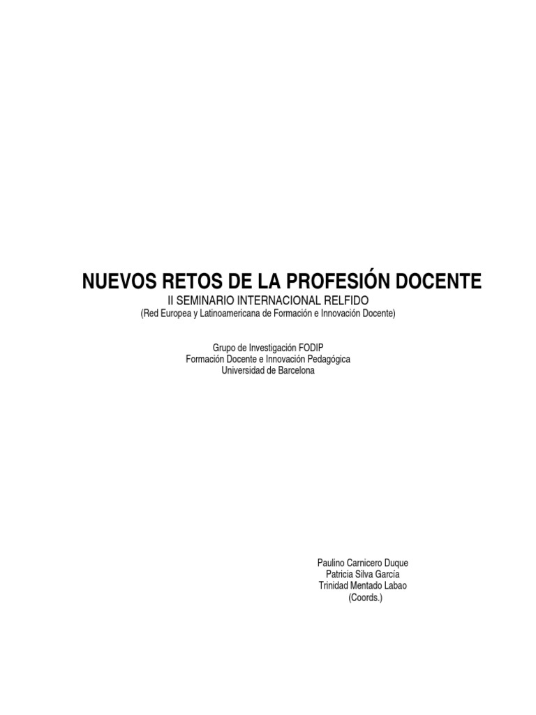 Retos Actuales de la Profesión Docente | PDF | Maestros | Conocimiento