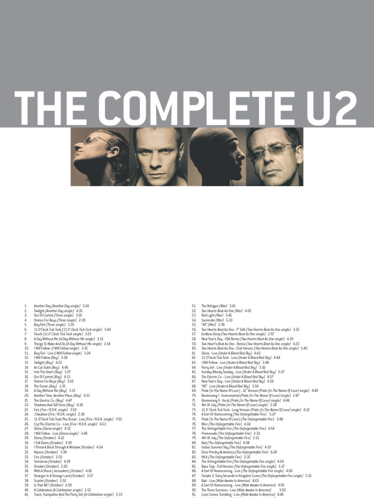 The Complete U2 Digital Booklet PDF U2 Music