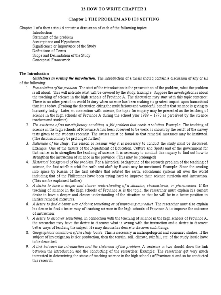 Writing Chapter 1 of a Thesis | PDF | Hypothesis | Inquiry