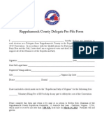 Rappahannock County Delegate Pre-File Form
