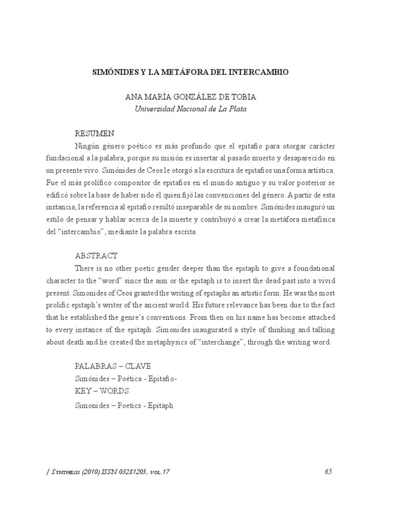 Simónides de Ceos | PDF | Poesía | Homero