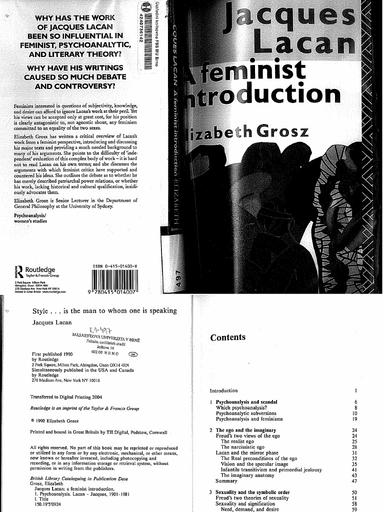 その他 Jacques Lacan: A Feminist Introduction Jacques Lacan: A Feminist Introduction - 1st Edition