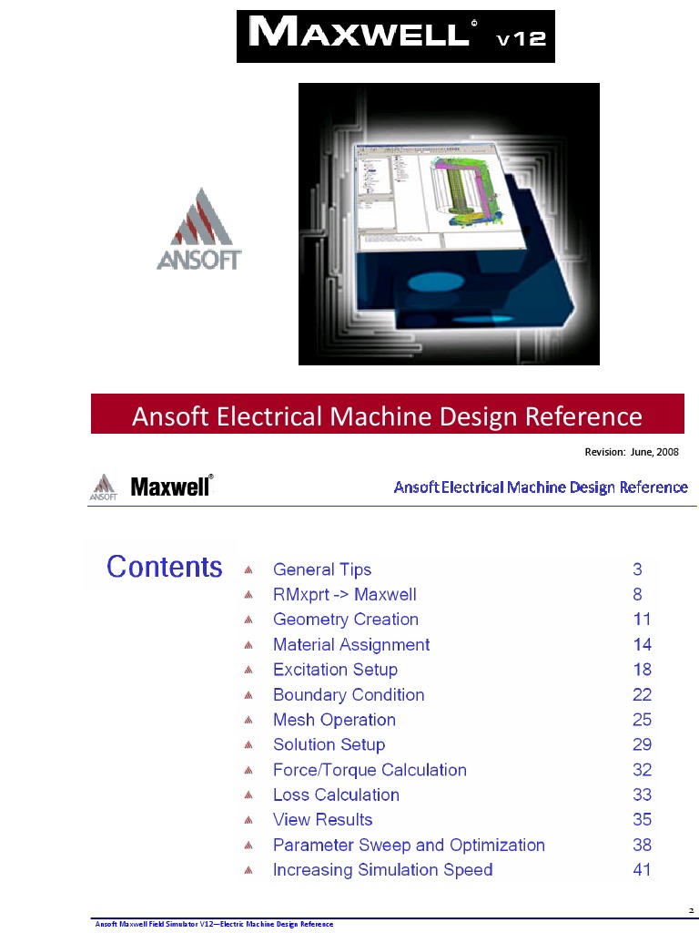 Ansoft Maxwell v12 2D User GuideMachine Design Reference Guide PDF