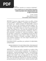 Das essências às multiplicidades especialismo psi e produções de subjetividades
