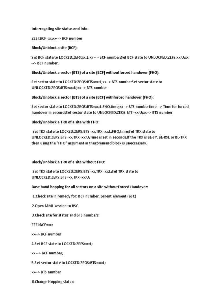 Comandos MML | PDF