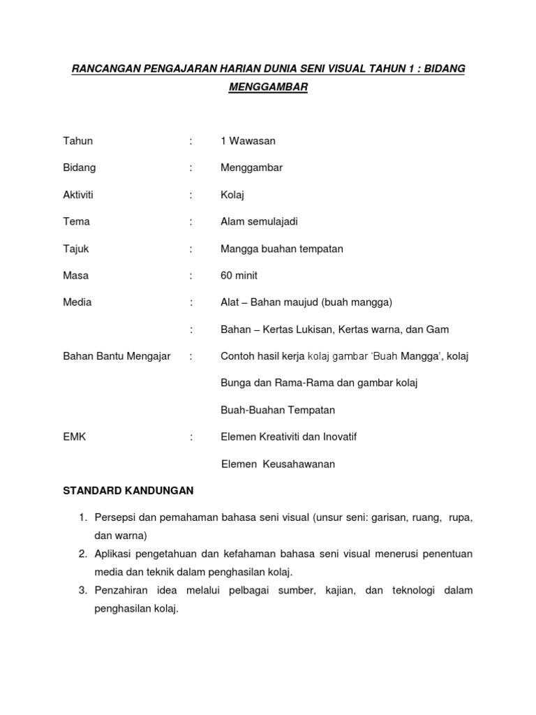 Rph Menggambar Kolaj Pdf
