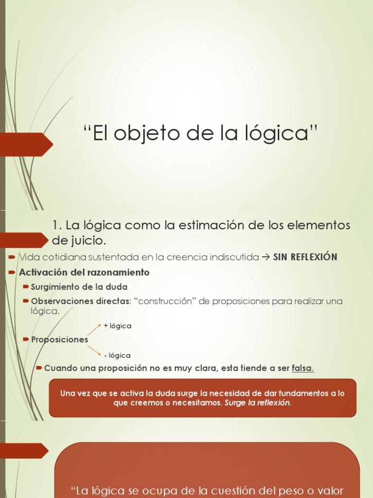 El objeto de la lógica Logic Proposition