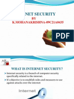 Internet Security: BY K.MOHANAKRISHNA-09C21A0435