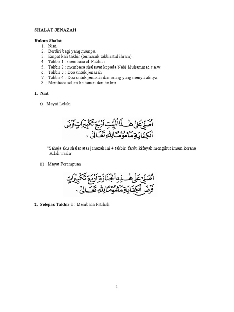 Doa Sholat Jenazah Perempuan Takbir Ke 4 Blog Pendidikan