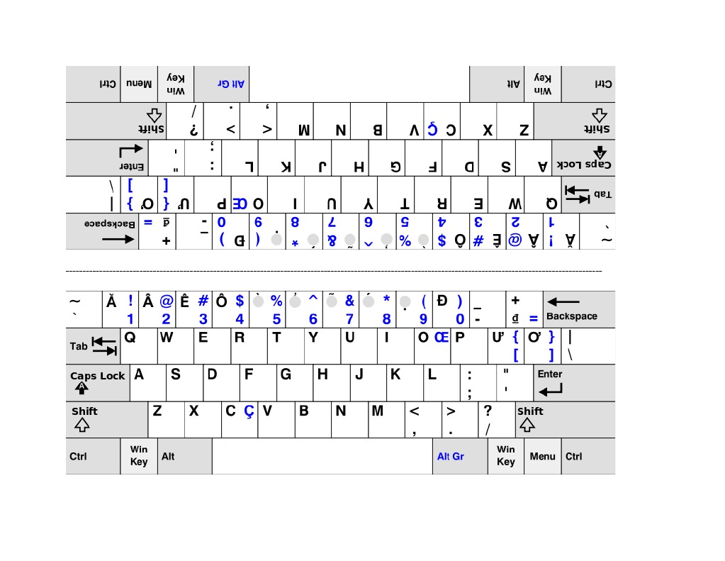 DoubleSided Vietnamese Keyboard PrintOut