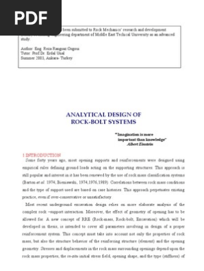 Rock Bolt Design Report